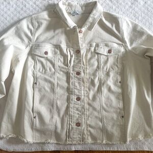 Canyon Retreat Cream Denim Jacket Size 3XL